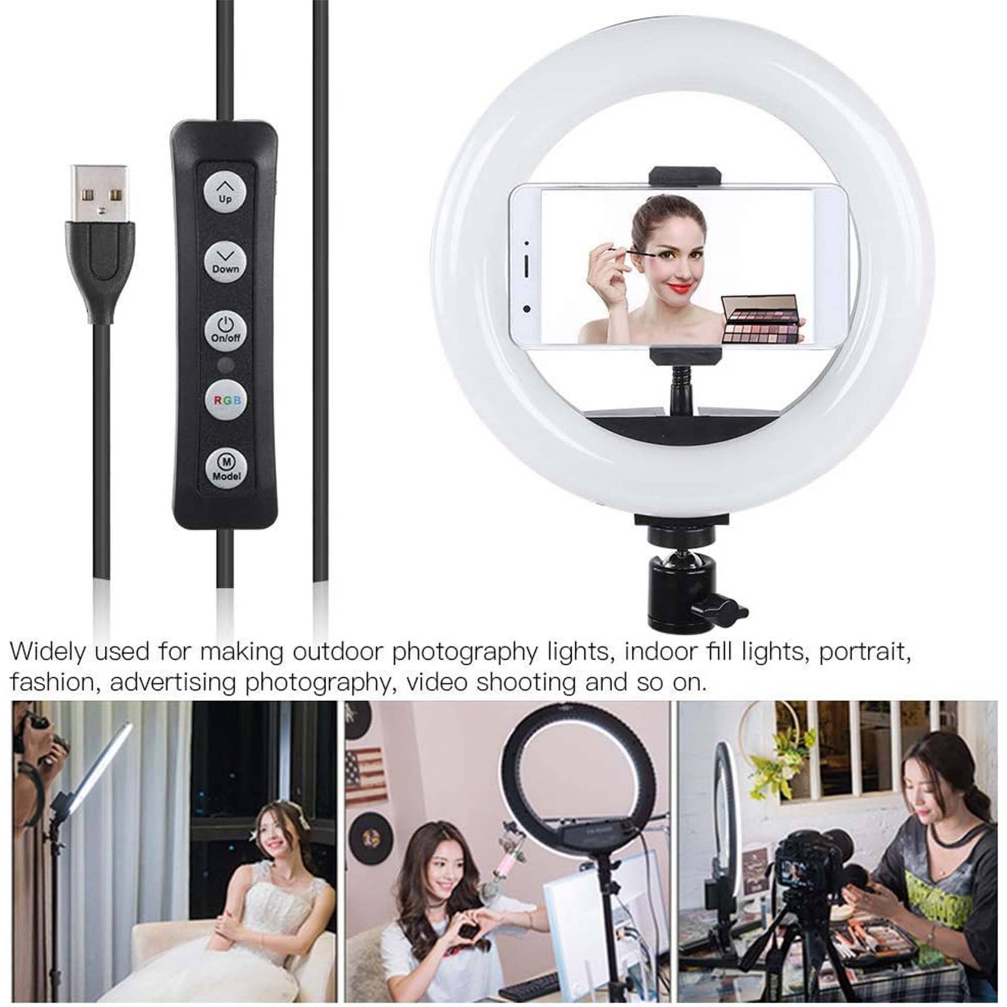 Luce Lampada Ad Anello Led Rgb Dimmerabile Selfie Webcam Youtube Fotografia-4