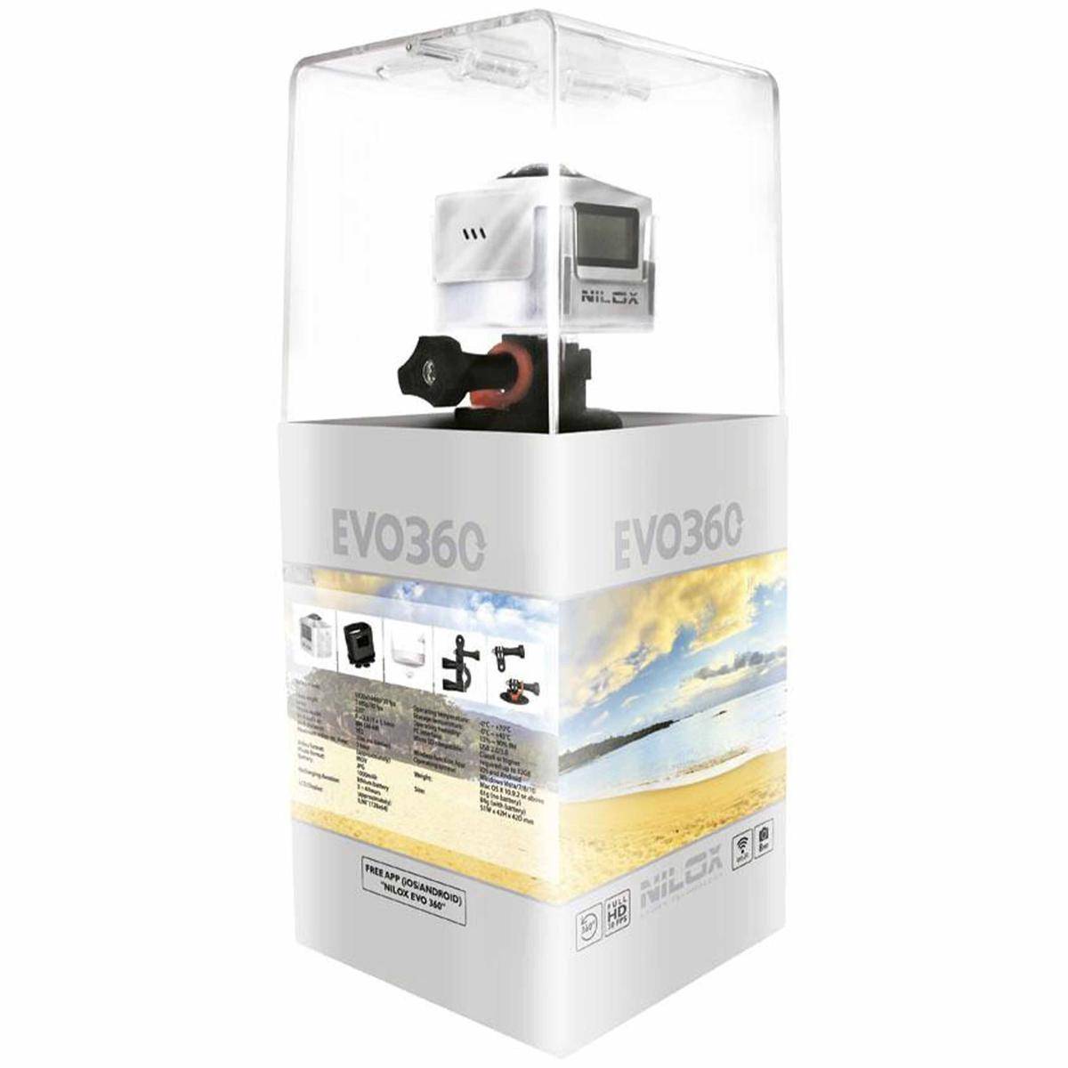 Nilox Evo360 Videocamera 360° Action Cam Fotocamera Pov Live Full Hd 30fps 8mp-4