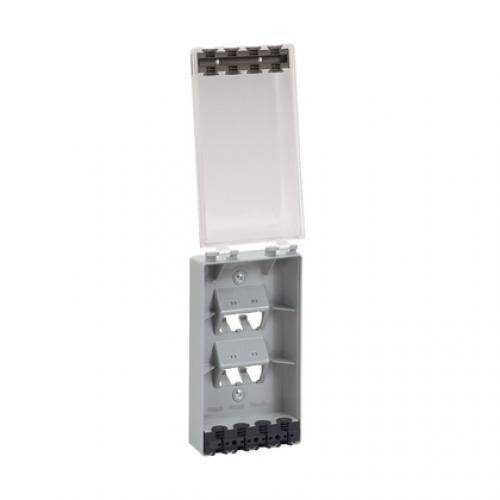 SCATOLA DA ESTERNO IP56 TIPO 503 P SCATOLA DA ESTERNO IP56 TIPO 503 PER 4 MINI-COM GRIGIO COPERCHIO TRASPARENTE-1