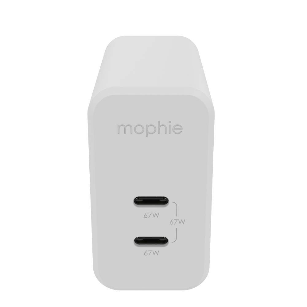 MOPHIE ACCESSORIES WALL ADAPTER USBC PD DUAL 67W GAN WHITE EU 2X-0
