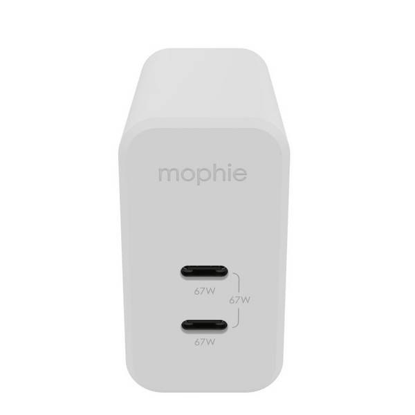 MOPHIE ACCESSORIES WALL ADAPTER USBC PD DUAL 67W GAN WHITE EU 2X