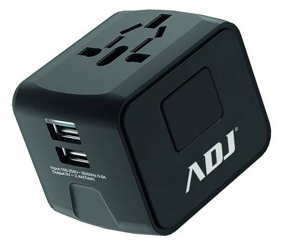 ADATTATORE UNIVERSALE TRAVEL BK US/EU/AUS/UK PLUGS 2*USB PORTS-0