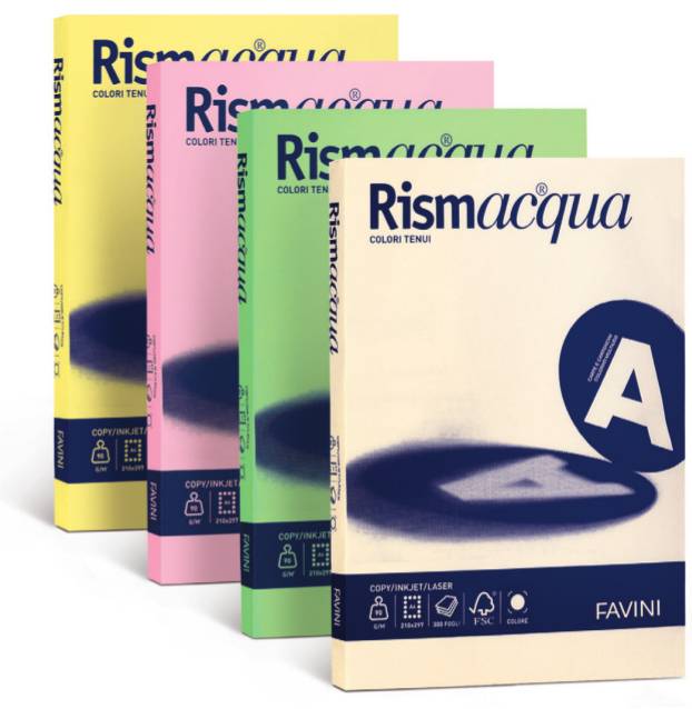 Carta fotocopie colorata Rismacqua gr.90 A4 verde chiaro fg.300-2
