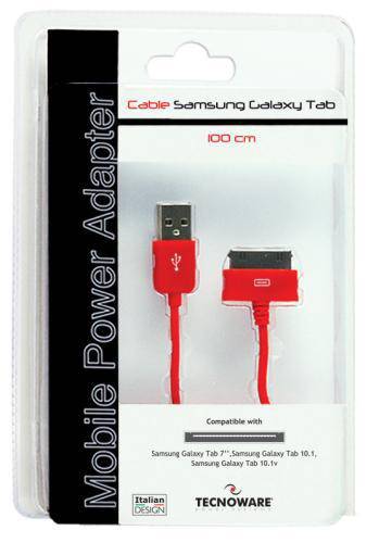 TECNOWARE MOBILE CABLE POWER ADAPTER SAMSUNG GALAXY TAB 100 CM RED COLOR FCM16297-2