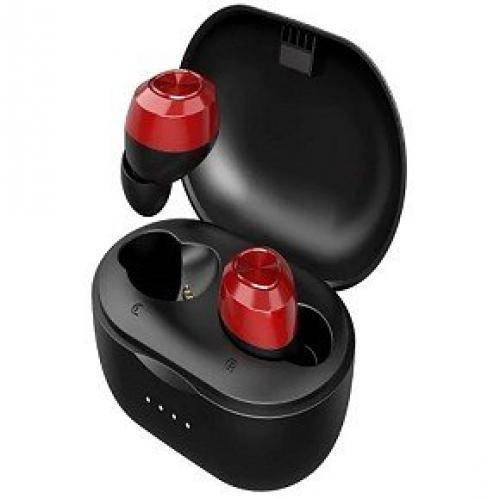 Lenovo ht10 auricolari bluetooth con custodia di ricarica wireless nero rosso-0