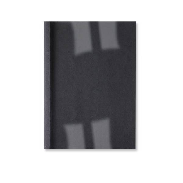Copertine termiche per rilegatura GBC con dorso da 1,5 mm in pvc e cartoncino A4 nero conf 100 copertine - IB451607-1