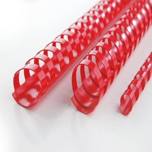 GBC Plastikbinderücken CombBind, DIN A4, 16 mm, rot rund, 21 Ringe, US-Teilung, mit UV-Schutz, glänzend (4028660)-2
