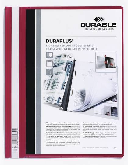 Durable DURAPLUS cartellina con fermafoglio Rosso-2