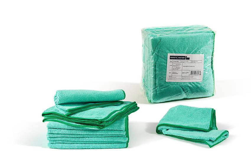 Panno in microfibra coll. ultrega - cm. 40x40 - conf. 10 pezzi - verde-2