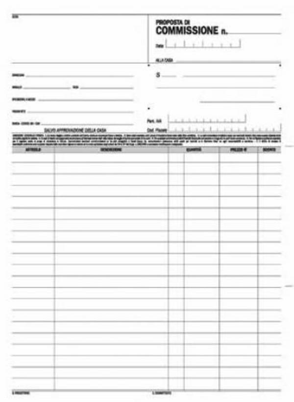CF10BLOCCO COPIA COMMISS A4RIC CF10 PROPOSTE DI COMMISSIONE 50 MODULI AUTORICALCANTI IN DUPLICE COPIA29 7X21 5