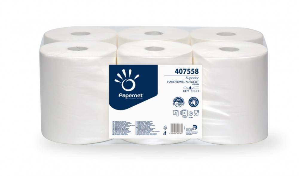 Bobina Asciugatutto DryTech Papernet - 2 Veli - Autocut - 407558 (Bianco Conf. 6)-1