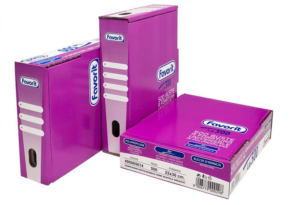 Favorit La500 foglio di protezione 210 x 297 mm (A4) Polipropilene (PP) 500 pz-0