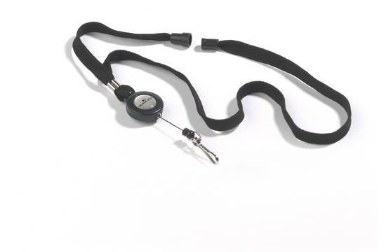 Cordoncino con Meccanismo a Chiocciola Durable - 44 cm - 80 cm - 8223-01 (Nero Conf. 10)-2