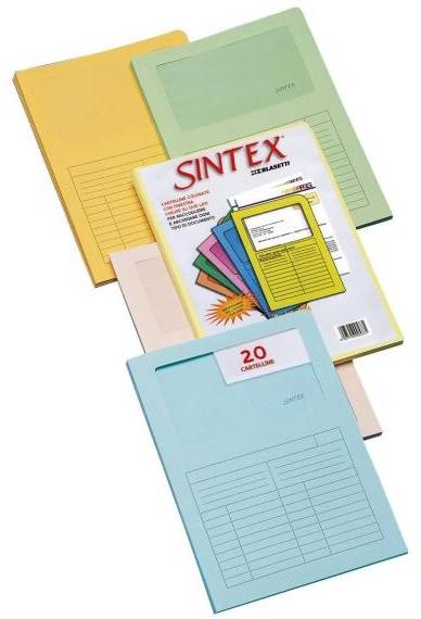Cartellina in Cartoncino a L Sintex Blasetti - 22x31 cm - 115 g - con Finestra - 576 (Assortiti Conf. 20)-0