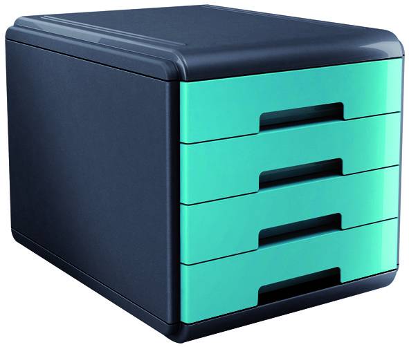 Cassettiera My Desk Arda - 29,5x38,5x28,2 cm - 4 Cassetti - 18P4PTU (Turchese)-0