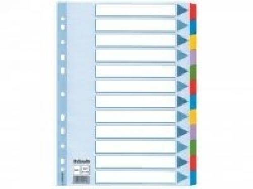 CF10 INTERCALARE 12 T COLORATI A4 Intercalare MYLAR 12 tasti colorati - f.to A4 CONFEZIONE 10-1