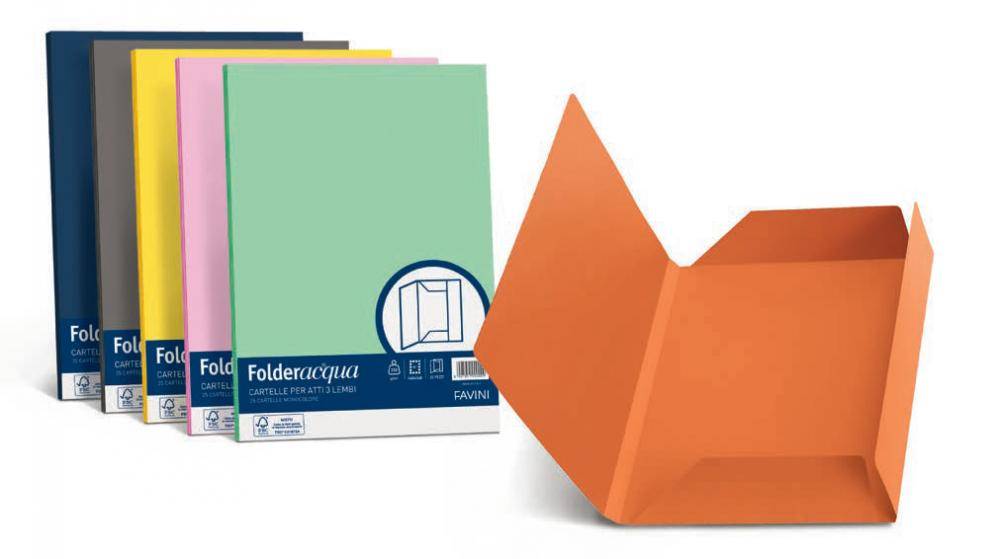 Cartellina atti Favini 3 lembi pz.25 arancio-0