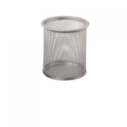 Portapenne a Bicchiere in Rete Metallica Lebez - 8,5x10 cm - 1221-S (Argento)-1