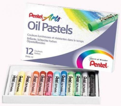 Pastelli a Olio Pentel - 8 mm - 0100524 (Assortiti Conf. 12)-1
