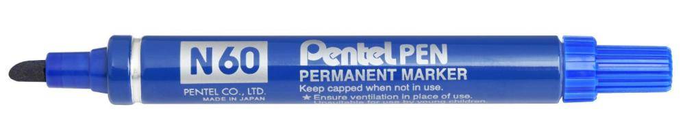 Pentel N 60 marcatore permanente Punta smussata Blu 12 pz-0