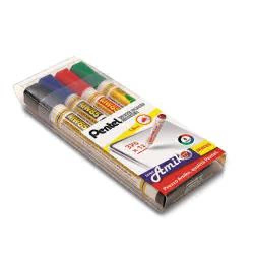 Marcatore per Lavagne MW85 Pentel - Punta Tonda - 4,4 mm - 0100863 (Assortiti Conf. 4)-1