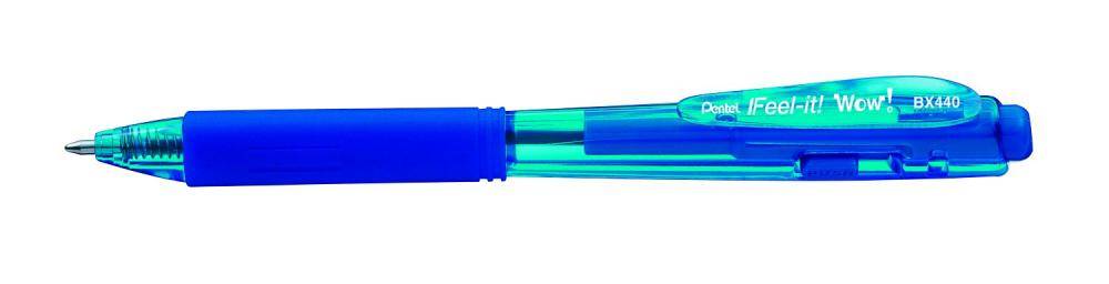 Pentel Feel-it! WOW! Blu Penna a sfera retrattile a clip 12 pz-0