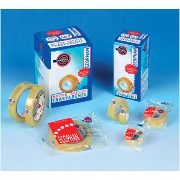 Nastro Adesivo Ecophan Eurocel - 19 mm x 10 m - 001416197 (Trasparente Conf. 24)-1