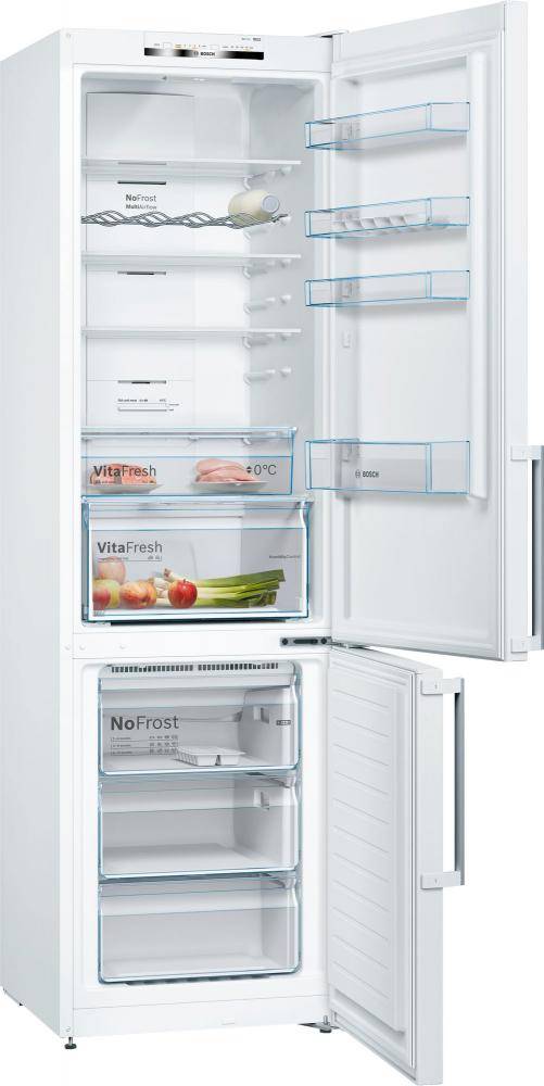 Bosch Serie 4 KGN39VWEQ Frigorifero combinato da libera installazione 203 x 60 cm Bianco Classe E-1