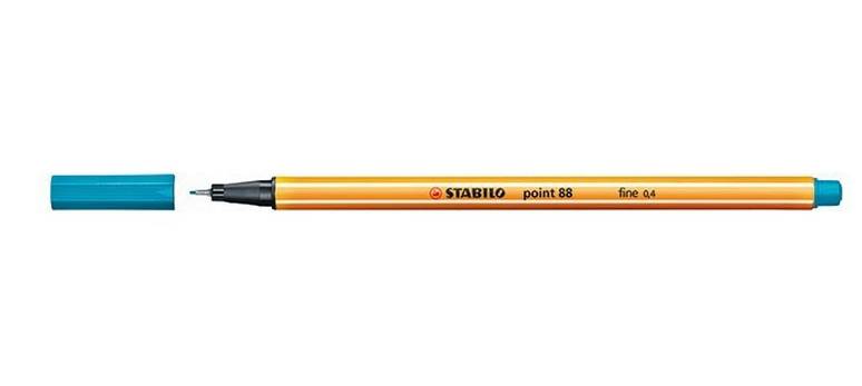 CF10 FINELINER POINT 88 TURCHESE Stabilo point 88 fineliner con tratto 0 4 mm colore turchese (Conf. 10 pz)-2
