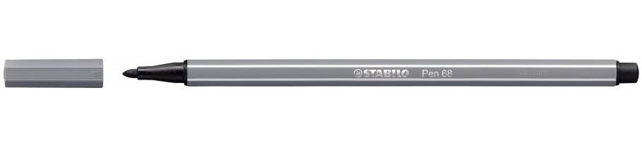 Pennarello Pen 68 Stabilo - 1 mm - 68/96 (Grigio Scuro Conf. 10)-2