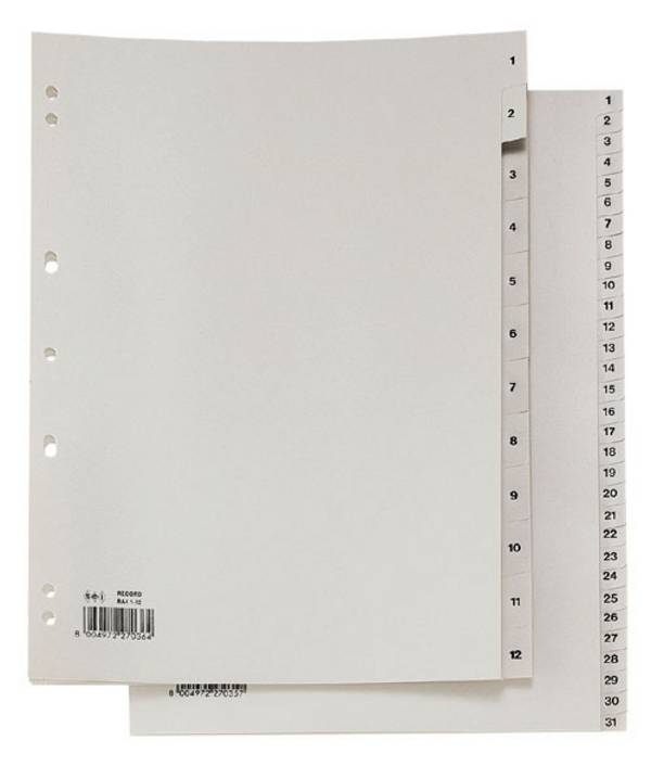Separatori Numerici Record in PPL Sei Rota - A4 - 12 Tasti - 581201 (Grigio)