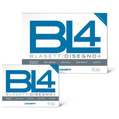 Blasetti BL4 carta da disegno Liscio 20 fogli-0