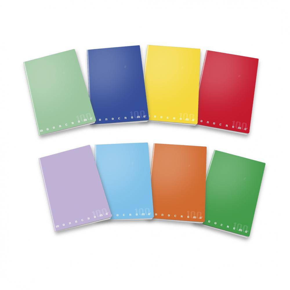 Pigna Quaderno Monocromo A4 quadretti 5mm per tutte le classi colori assortiti-1