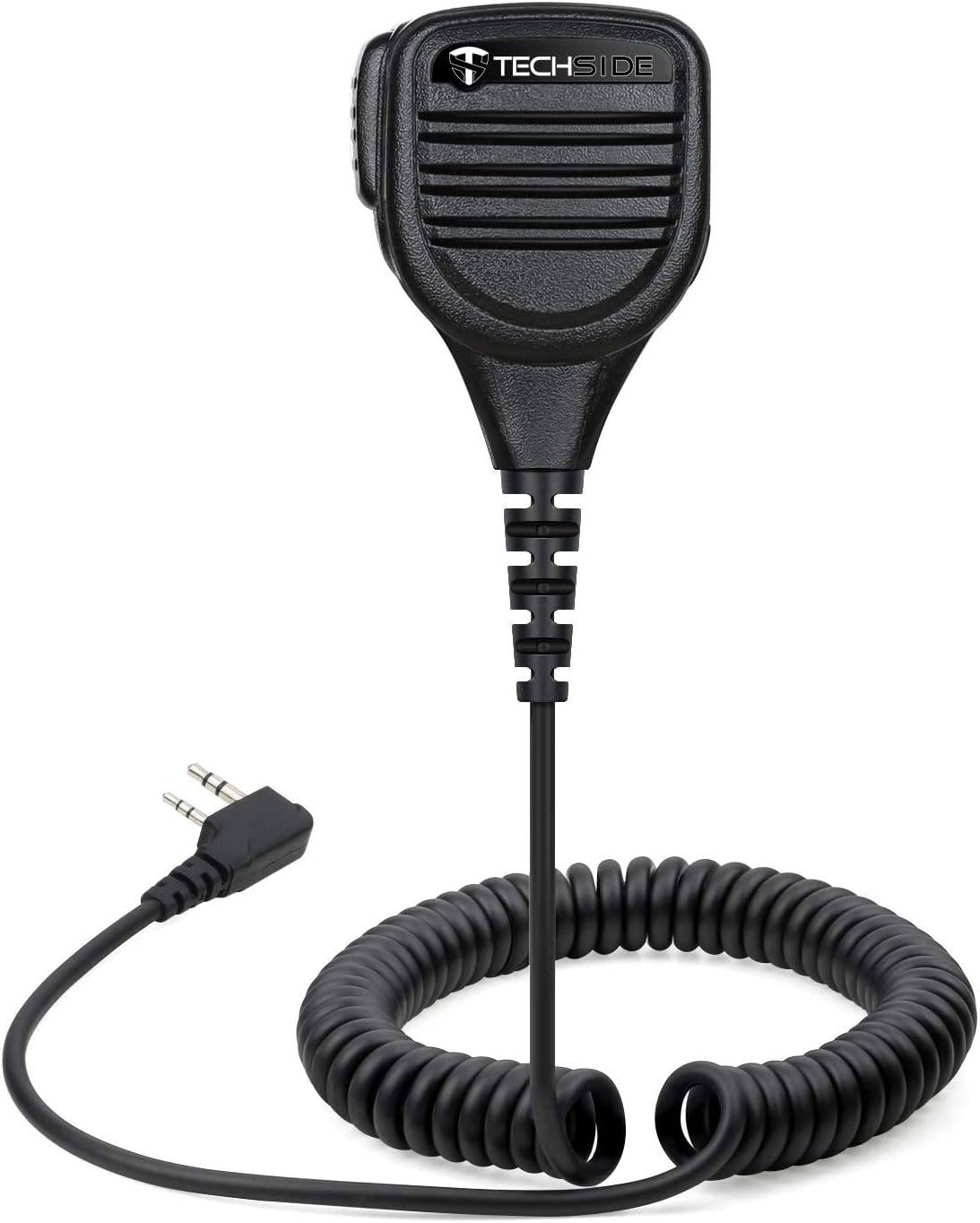 TechSide TSMIC5 Microfono Altoparlante Spalla Impermeabile 2 Pin Kenwood + Jack 3,5 + Clip Girevole Radio G7 G8 G9 pro-4