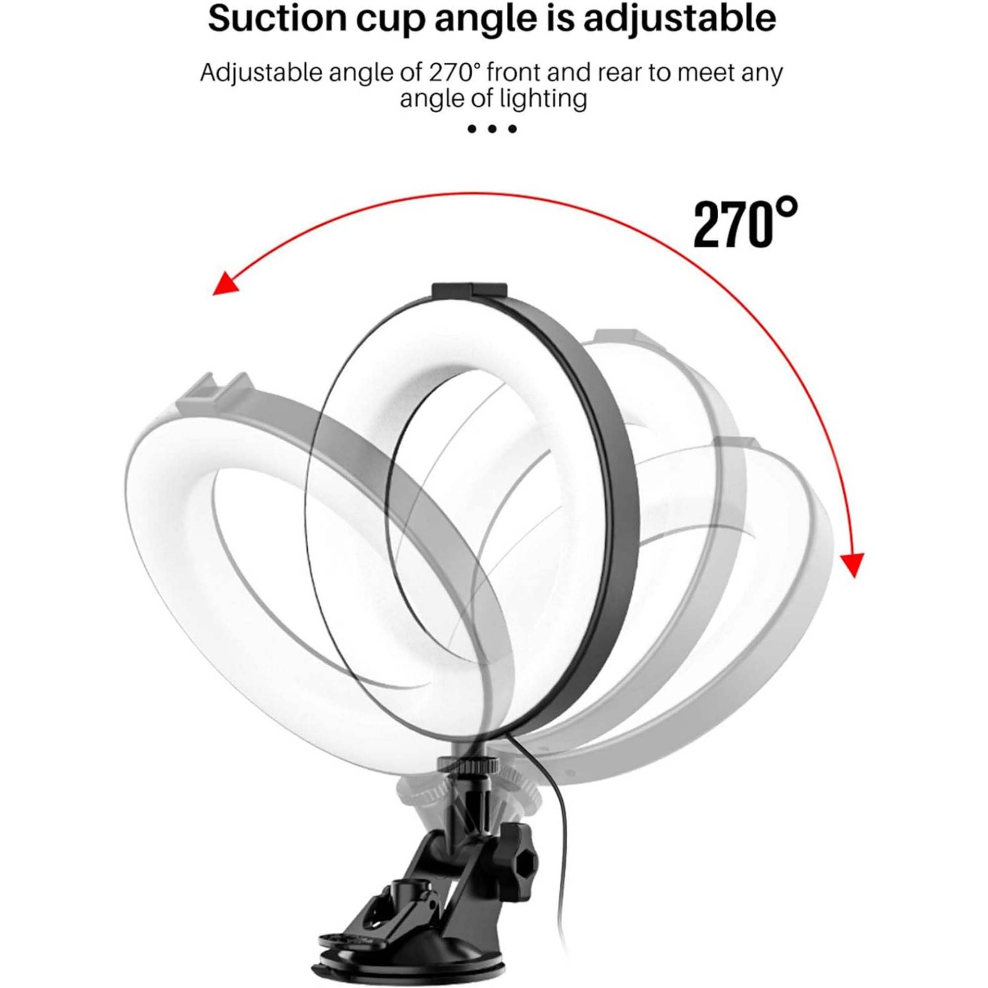 Kit Illuminazione Video Ring Light Usb Live Streaming Con Treppiede E Supporto A Ventosa-1