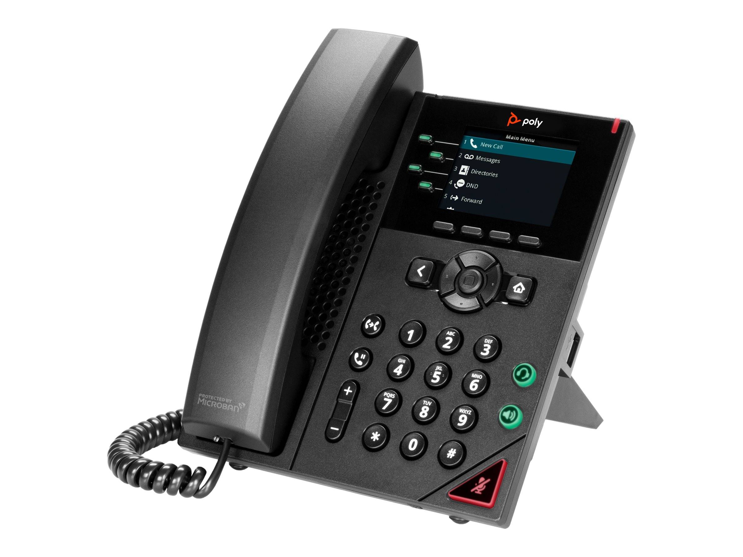 HP VVX 250 - IP-Telefon - Schwarz - Kabelgebundenes Mobilteil - 4 Zeilen - LED - 7,11 cm (2.8") (89B62AA)-0