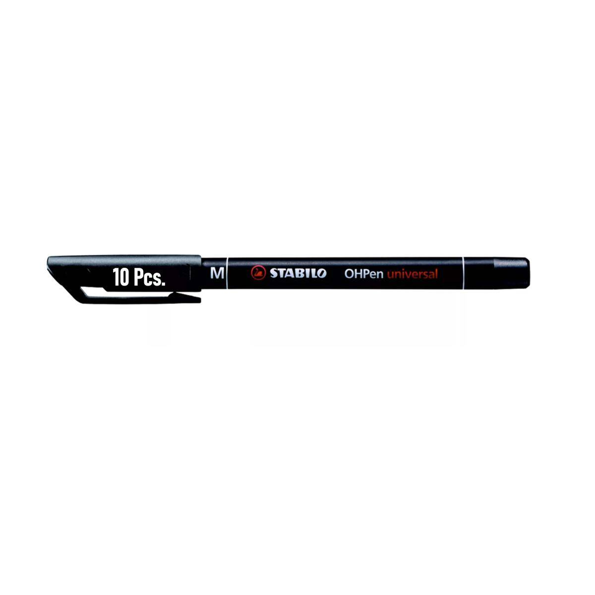 10 X Pennarello Indelebile Nero Stabilo Ohpen Punta 1mm Penna Marker-0