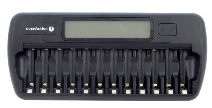 Everactive NC-1200-Microprocessor Caricatore NIMH controllato con display LCD per batteria 1-12 AA/AAA (NC-1200)-0