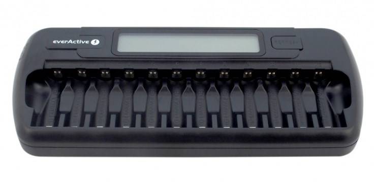 Everactive NC-1200-Microprocessor Caricatore NIMH controllato con display LCD per batteria 1-12 AA/AAA (NC-1200)-1