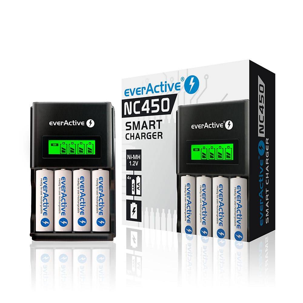 Caricabatterie EverActive NC450B Batterie x 4-6