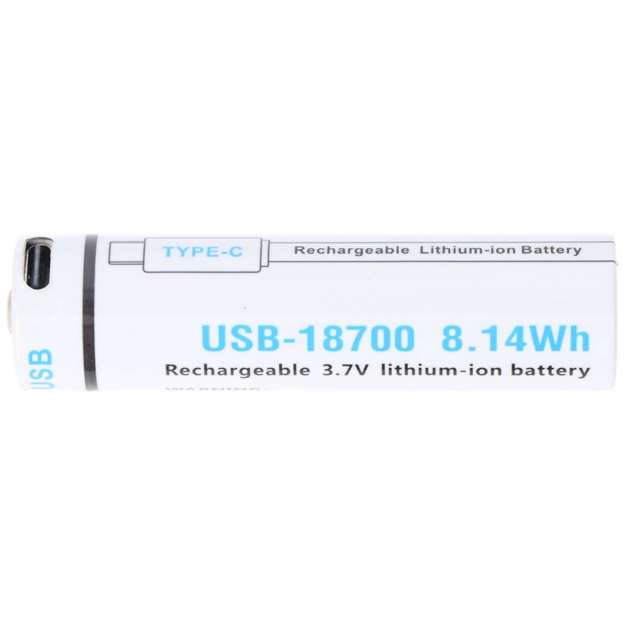 Cella rotonda 18650, ioni di litio, 3,7 V, 2200 mAh, 8,1 Wh, con porta di ricarica USB-C-1