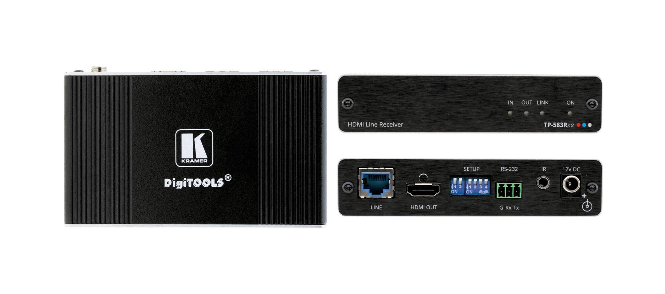 Kramer Electronics TP-583RXR Ricevitore AV Nero (TP-583RXR - 4K HDR HDMI Receiver with RS-232 & IR)-0