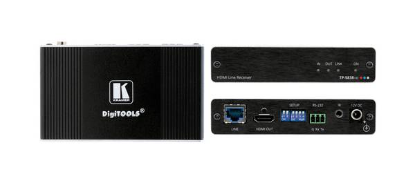 Kramer Electronics TP-583RXR Ricevitore AV Nero (TP-583RXR - 4K HDR HDMI Receiver with RS-232 & IR)