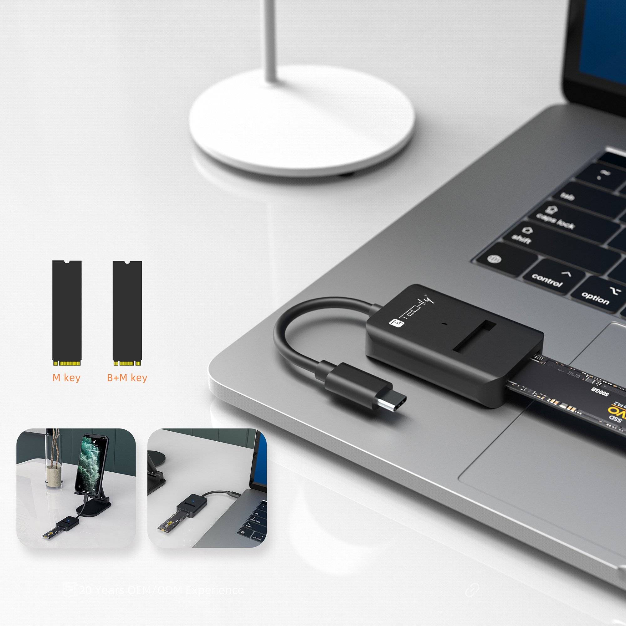 Adattatore SSD da USB-C™ a NVMe/SATA M.2-3