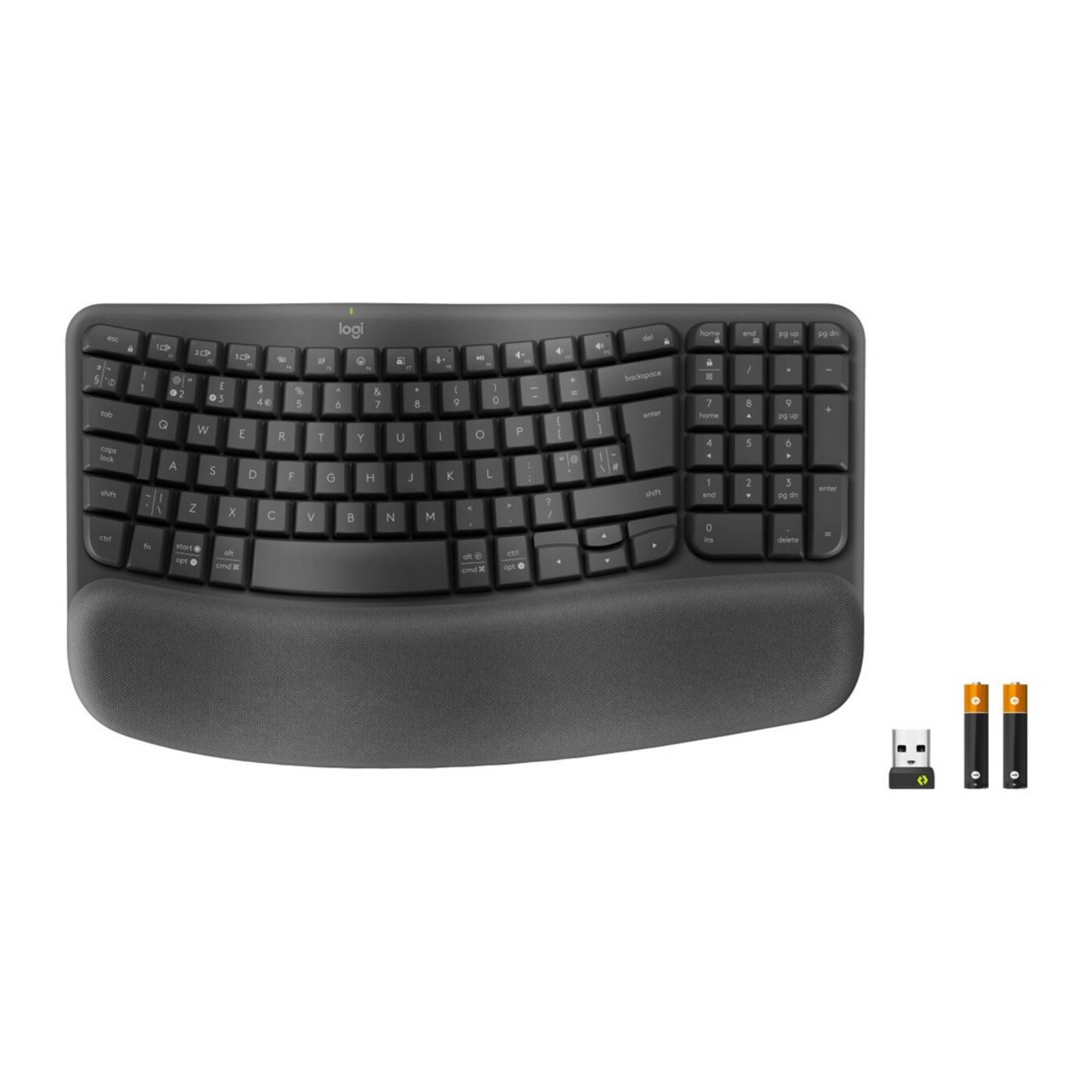 Logitech 920-012333 tastiera Ufficio RF senza fili + Bluetooth QWERTY Inglese UK Grafite (WAVE KEYS FOR BUSINESS - GRAPH-1