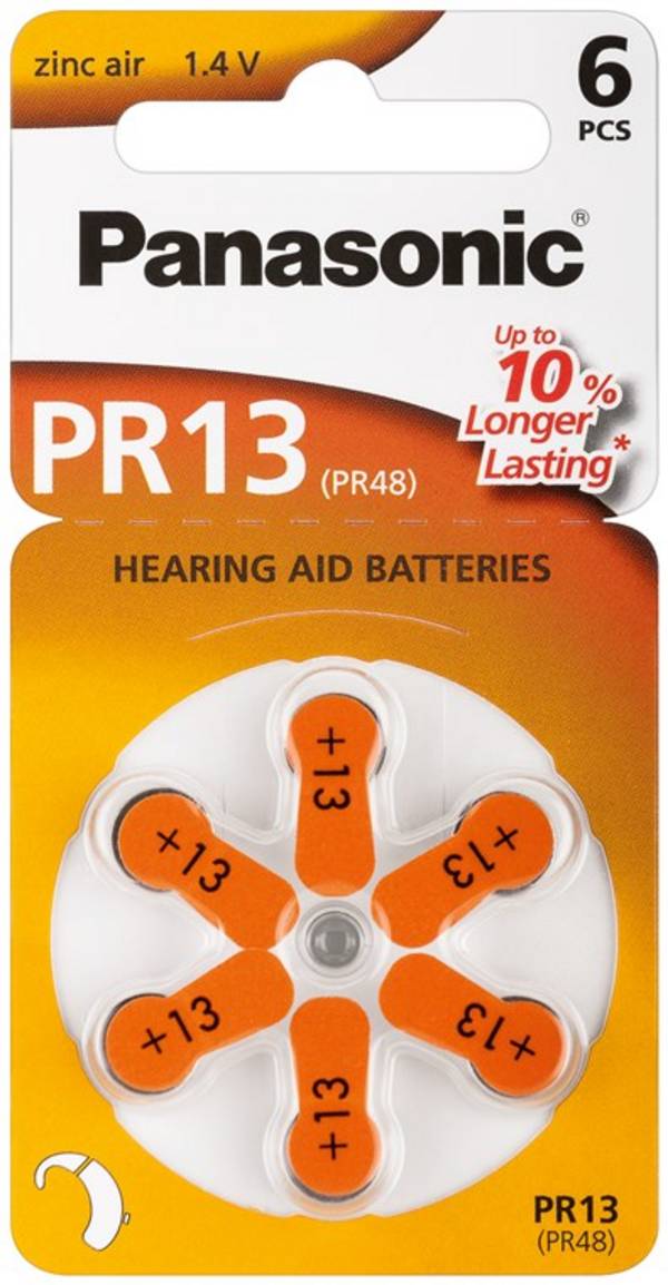Batterie a Bottone per Protesi Acustiche PR13 PR48. 6pz
