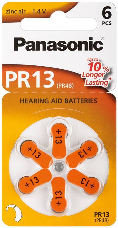 Batterie a Bottone per Protesi Acustiche PR13 PR48. 6pz-0