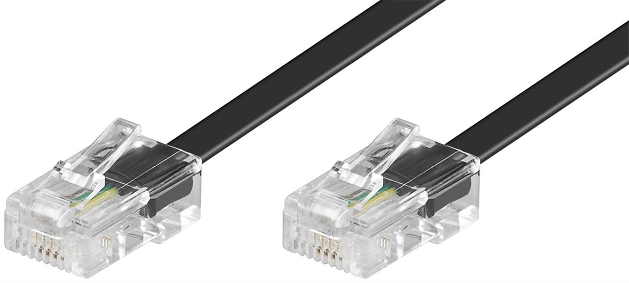 Goobay Cavo di collegamento modulare ISDN 6 m conduttore di alluminio placcato di rame (CCA), Spina RJ45 (8P4C) > Spina-0