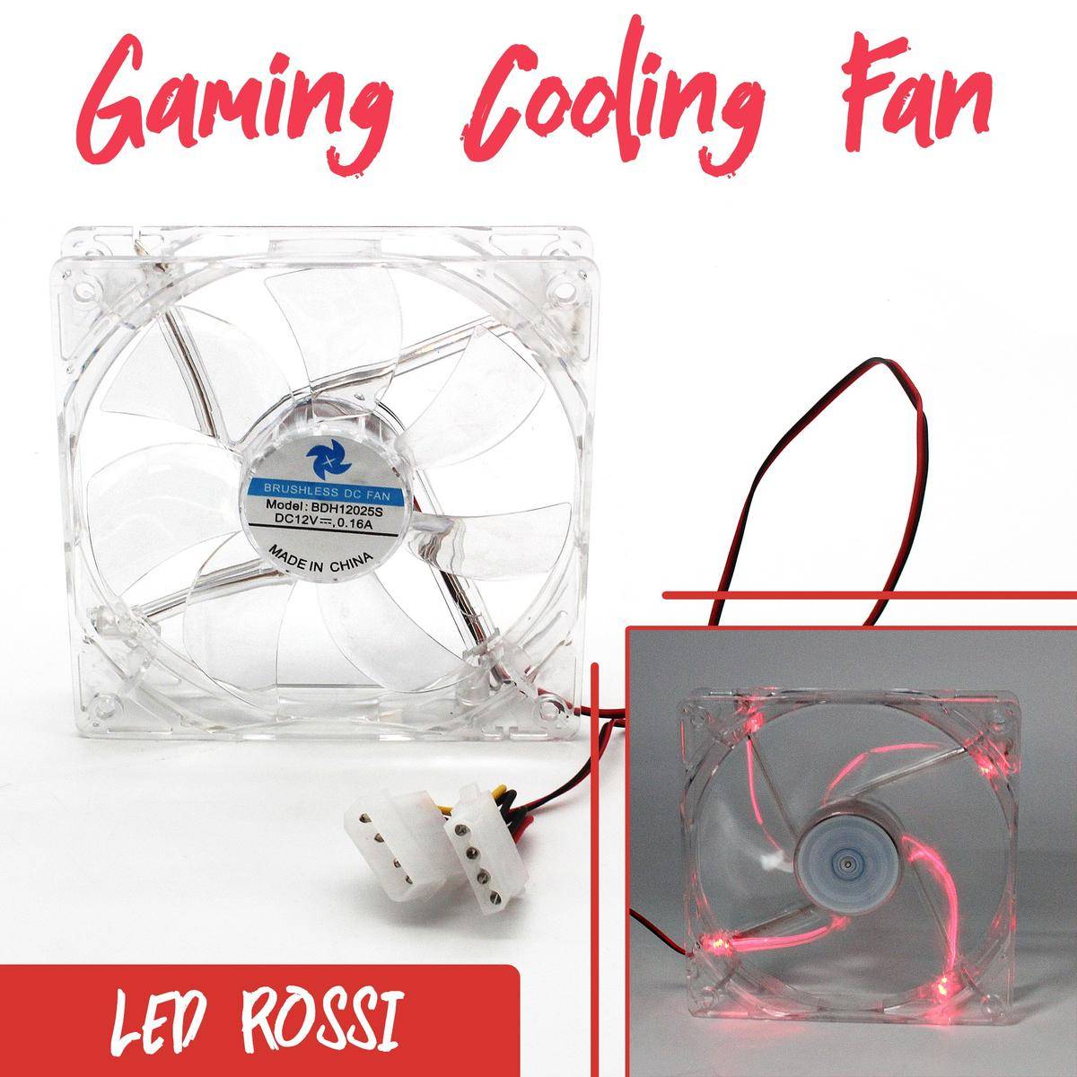 Ventola Aria Raffreddamento Per Case Assemblato Pc Gaming Rossa Led 120mm-0