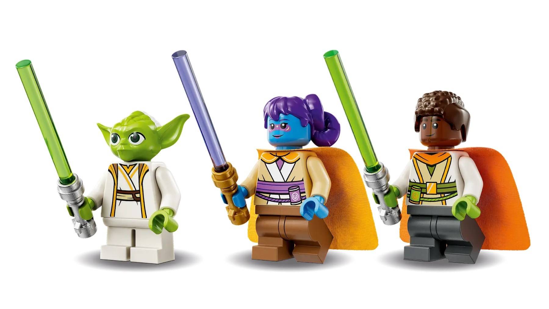 Lego star wars 75358 tempio jedi su tenoo con maestro yoda, spade laser giocattolo, droide e speeder bike, giochi per b-5